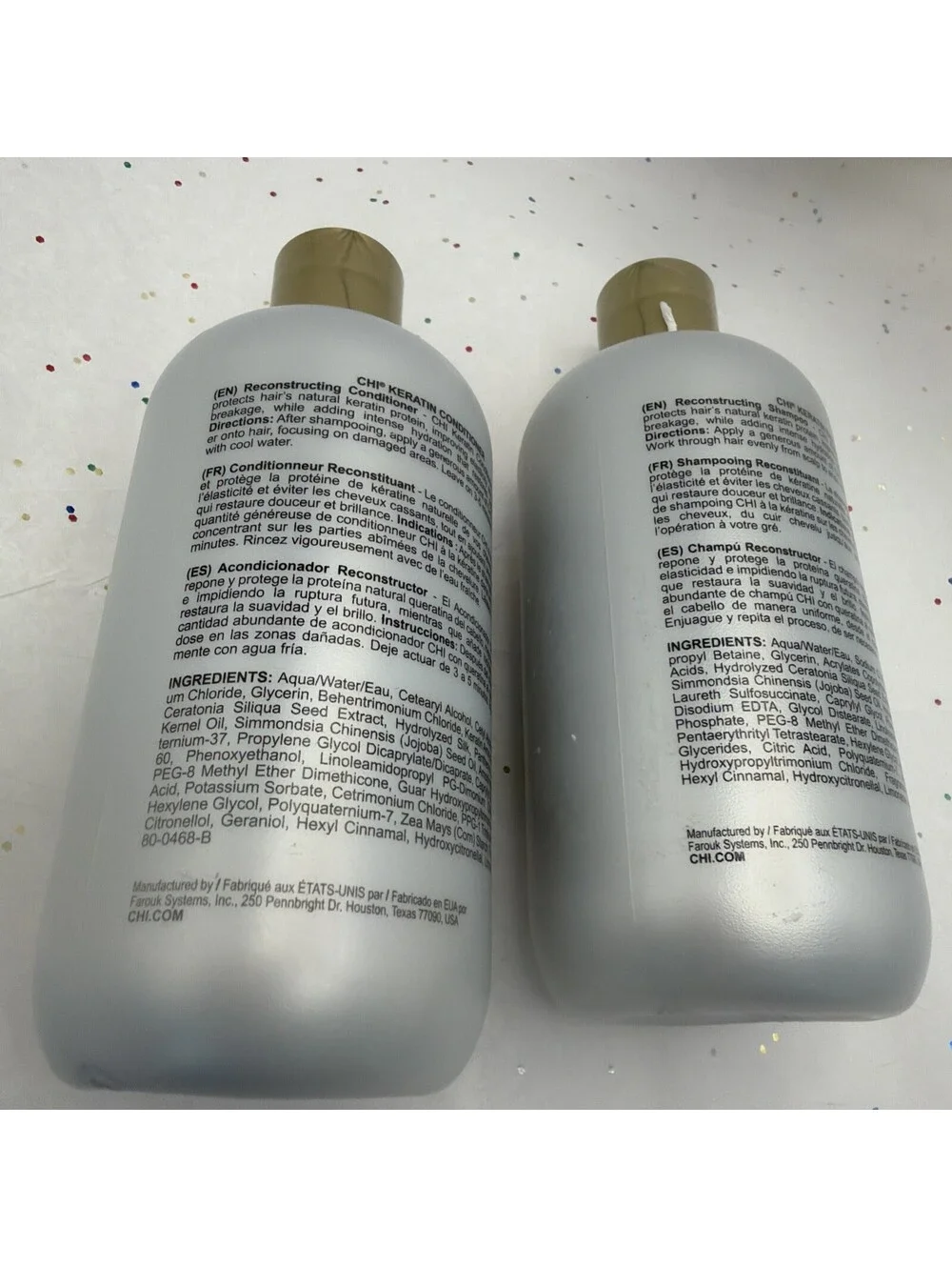 CHI Keratin Shampoo & Conditioner Duo 12oz Set Repair Strength Salon Hair Care